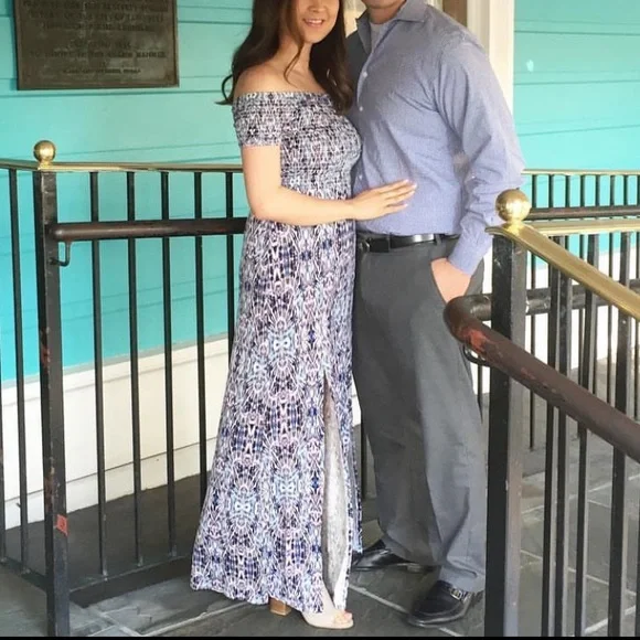dressy floral maxi dresses Provence Bloom Tiered Maxi Dress Floral Blue